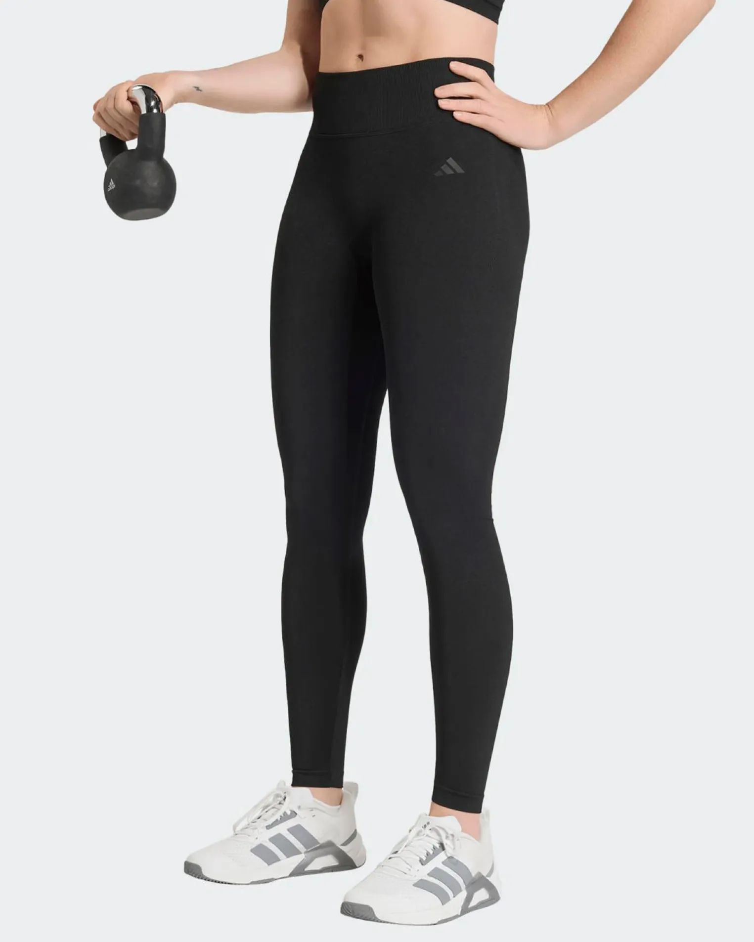 ADIDAS - LEGGINGS NERI PER ALLENAMENTO KNIT SCRUNCH 7/8 - KG9199