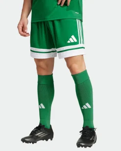 ADIDAS -PANTALONCINO DA CALCIO UOMO VERDE E BIANCO SQUA25 -JN7482