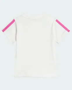 ADIDAS - PANTALONCINO + T-SHIRT BABY BIANCO E FUXIA ESSENTIALS T-SET- JD6480