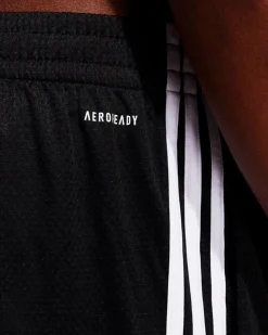 ADIDAS - PANTALONCINO UOMO NERO CON BANDE BIANCHE AEROREADY THREE STRIPES MESH - GL3412