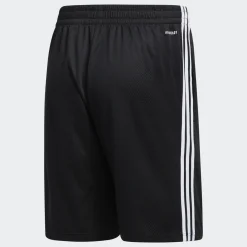 ADIDAS - PANTALONCINO UOMO NERO CON BANDE BIANCHE AEROREADY THREE STRIPES MESH - GL3412