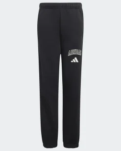 ADIDAS -PANTALONE JUNIOR ( 7-16 ANNI) COLLEGIATE NERO CON STAMPA TIPOGRAFICA BIANCA, KS5126