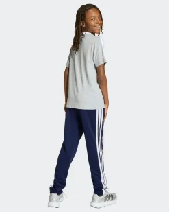 ADIDAS - PANTALONE TUTA JUNIOR (7-15 ANNI) TR-ES 3S BLU CON DETTAGLI BIANCHI - KE6072