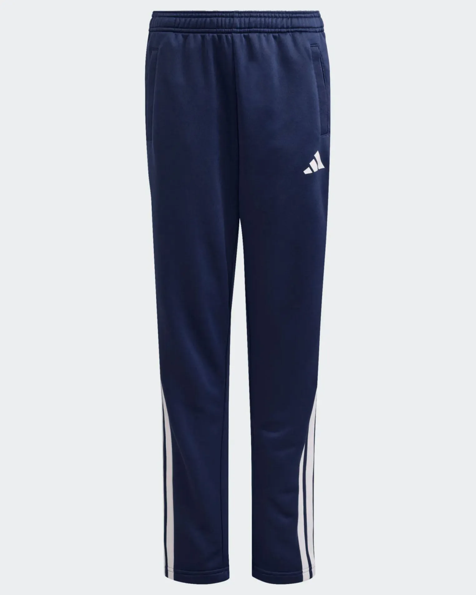 ADIDAS - PANTALONE TUTA JUNIOR (7-15 ANNI) TR-ES 3S BLU CON DETTAGLI BIANCHI - KE6072