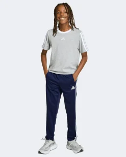 ADIDAS - PANTALONE TUTA JUNIOR (7-15 ANNI) TR-ES 3S BLU CON DETTAGLI BIANCHI - KE6072