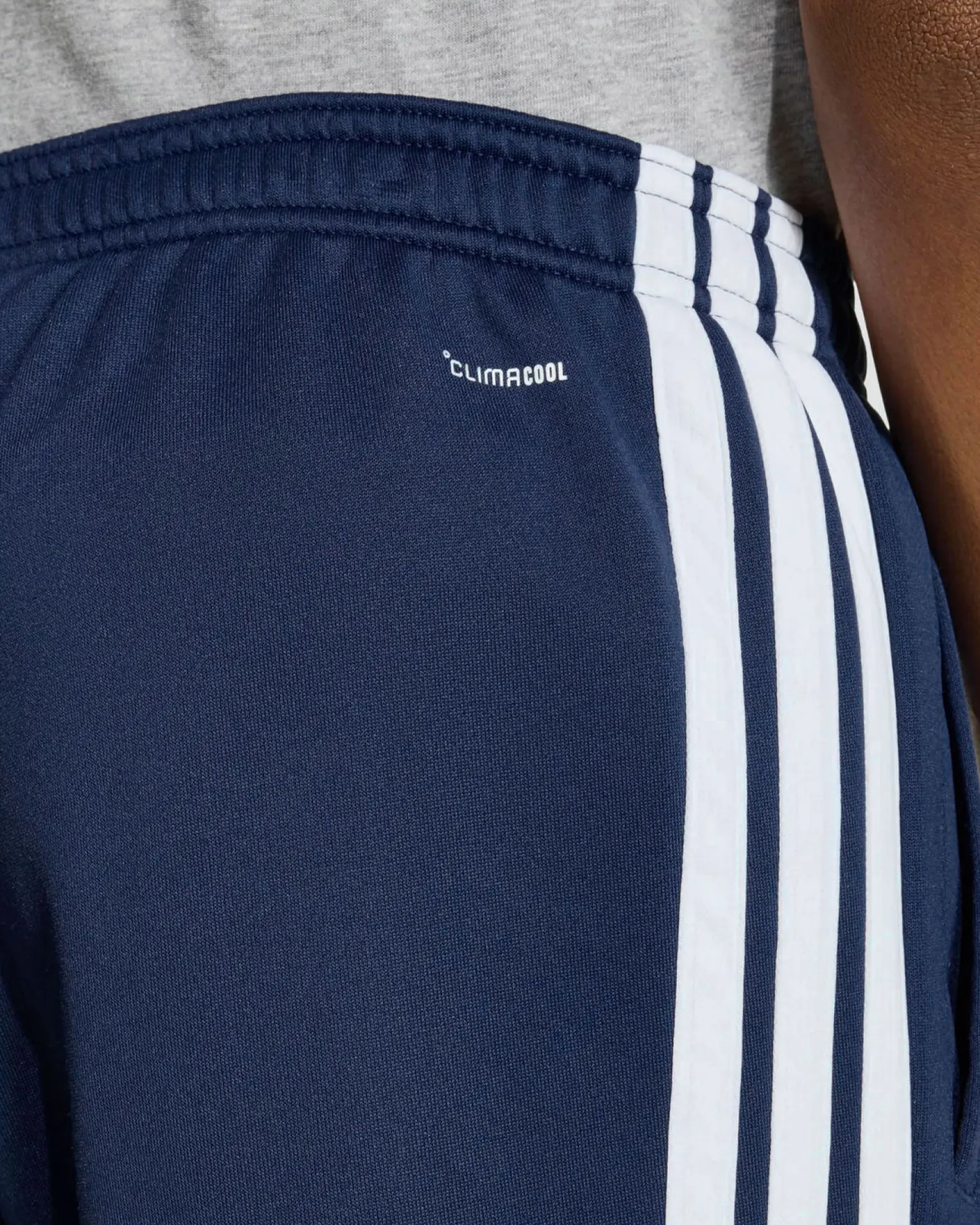 ADIDAS - PANTALONE TUTA JUNIOR (7-15 ANNI) TR-ES 3S BLU CON DETTAGLI BIANCHI - KE6072