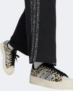 ADIDAS - PANTALONE TUTA JUNIOR ( 9-15 ANNI) AN 3S FT PT NERO CON DETTAGLI LEOPARDATI, KC7199