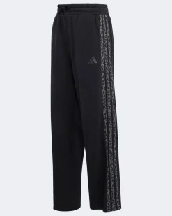 ADIDAS - PANTALONE TUTA JUNIOR ( 9-15 ANNI) AN 3S FT PT NERO CON DETTAGLI LEOPARDATI, KC7199