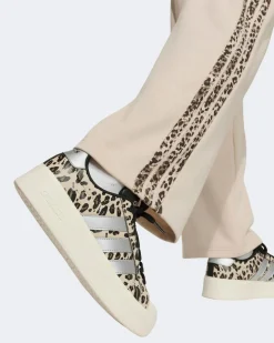 ADIDAS - PANTALONE TUTA  JUNIOR ( 9-15 ANNI) AN 3S FT PT BEIGE CON DETTAGLI LEOPARDATI,  KC7198