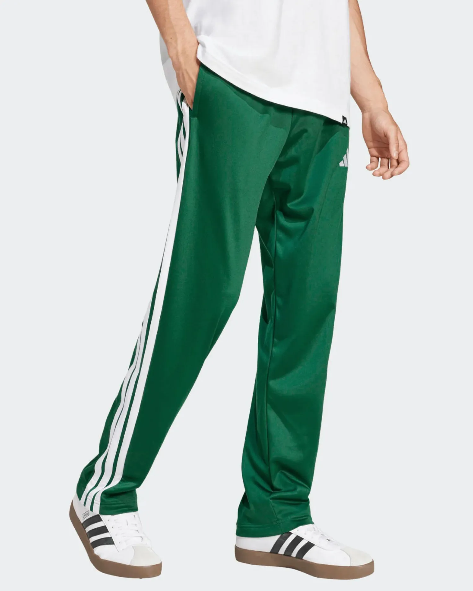 ADIDAS - PANTALONE VERDE PER ALLENAMENTO DA UOMO 3 STRISCE IN ACETATO - JI8806