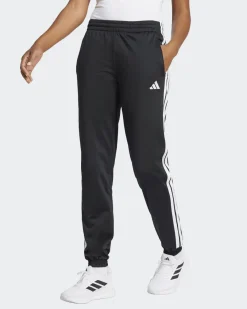 ADIDAS -PANTALONI DA TUTA DONNA NERI CON 3 BANDE BIANCHE ESSENTIALS TRICOT 3-STRIPES - JF3383