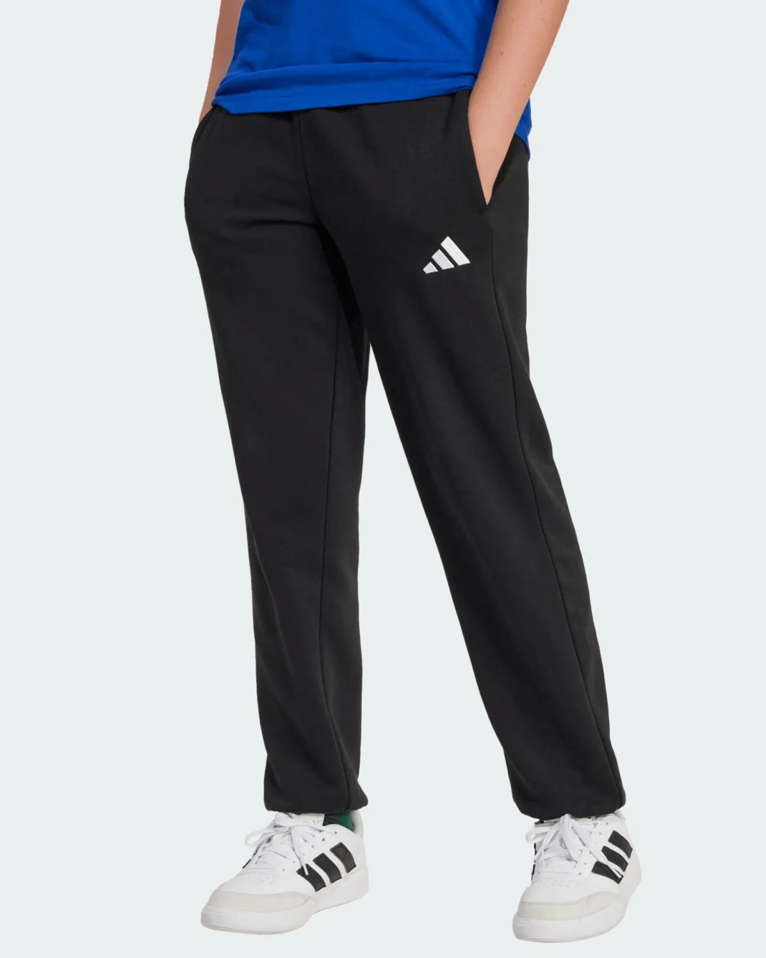 ADIDAS - PANTALONI DA TUTA JUNIOR NERI ESSENTIALS SLIM FLEECE PANTS - JC9765