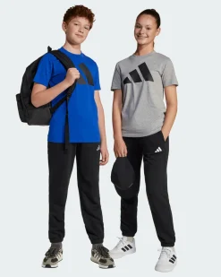 ADIDAS - PANTALONI DA TUTA JUNIOR NERI ESSENTIALS SLIM FLEECE PANTS - JC9765