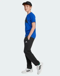 ADIDAS - PANTALONI DA TUTA JUNIOR NERI ESSENTIALS SLIM FLEECE PANTS - JC9765