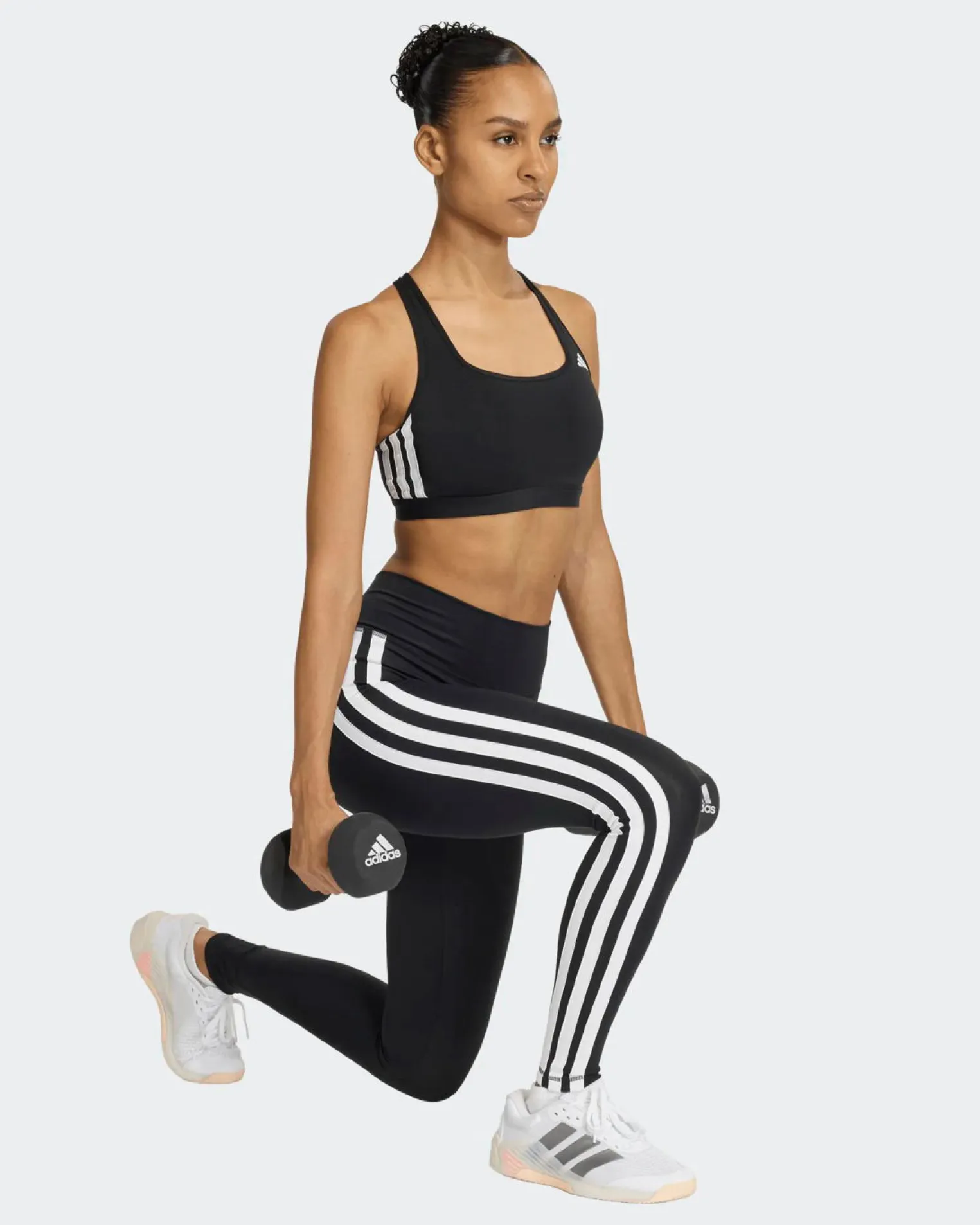 ADIDAS - REGGISENO SPORTIVO OPTIME MEDIUM SUPPORT TRAIN NERO DA DONNA - KB4383