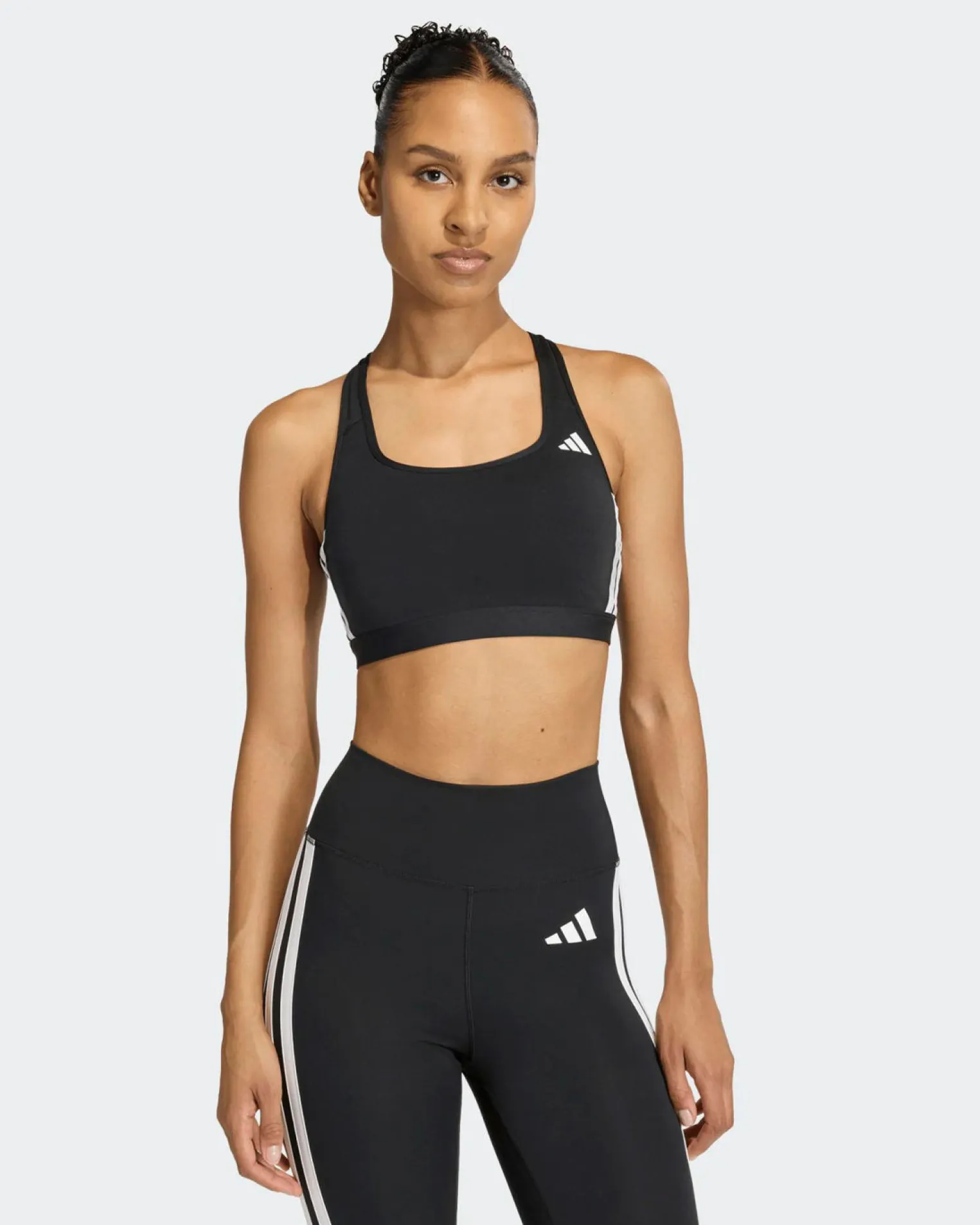 ADIDAS - REGGISENO SPORTIVO OPTIME MEDIUM SUPPORT TRAIN NERO DA DONNA - KB4383
