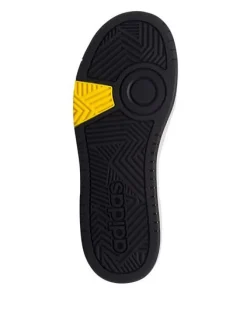 ADIDAS - Scarpa alta bianca e nera con dettagli gialli, numerata 28/40 - HOOPS MID GZ1928