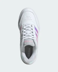 ADIDAS - SCARPA COURTBLOCK BOLD BIANCA CON BANDE IRIDESCENTI JI2205