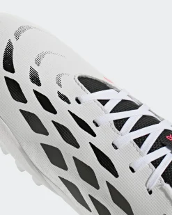ADIDAS - SCARPA DA CALCETTO JUNIOR PREDATOR CLUB TF BIANCHE CON DETTAGLI ROSSI E NERI DAL 34 AL 38.5, IH2082