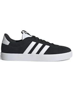ADIDAS - Scarpa da uomo nera e bianca in VERA PELLE scamosciata - VL COURT 3.0 ID6278