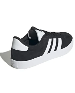 ADIDAS - Scarpa da uomo nera e bianca in VERA PELLE scamosciata - VL COURT 3.0 ID6278