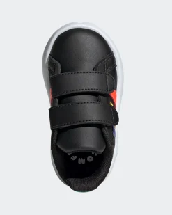 ADIDAS - SCARPA GRAND COURT 2.0 INFANT NERA CON BANDE COLORATE E STRAPPO numerata 19/27 -  IE1372