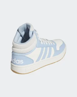 ADIDAS - SCARPA HOOPS 3.0 MID BIANCA E AZZURRA DA DONNA, numerata 36/41 e un terzo - IH0179