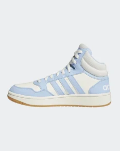 ADIDAS - SCARPA HOOPS 3.0 MID BIANCA E AZZURRA DA DONNA, numerata 36/41 e un terzo - IH0179