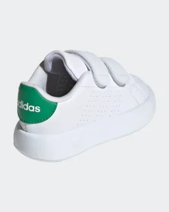 ADIDAS - SCARPA SNEAKERS ADVANTAGE BABY BIANCA E VERDE 19/27 -ID5286