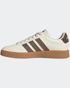 ADIDAS - SNEAKERS GRAND COURT BASE 3.0 BEIGE CON DETTAGLI MARRONI DA UOMO, HQ0075