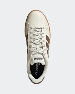 ADIDAS - SNEAKERS GRAND COURT BASE 3.0 BEIGE CON DETTAGLI MARRONI DA UOMO, HQ0075