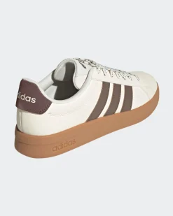 ADIDAS - SNEAKERS GRAND COURT BASE 3.0 BEIGE CON DETTAGLI MARRONI DA UOMO, HQ0075
