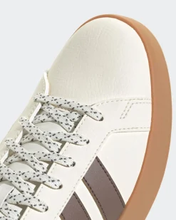 ADIDAS - SNEAKERS GRAND COURT BASE 3.0 BEIGE CON DETTAGLI MARRONI DA UOMO, HQ0075