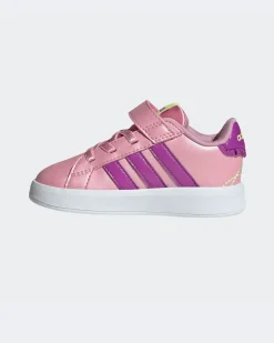 ADIDAS - SNEAKERSK BABY GRAND COURT 3.0 EL TD ROSA CON DETTAGLI VIOLA E VERDE FLUO DAL 19 AL 27 , KI1757