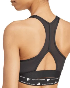 ADIDAS - TOP PWRCT 3S BRA NERO CON LOGO BIANCO DA DONNA- JG1404