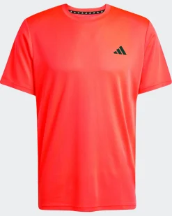 ADIDAS - T-SHIRT ARANCIONE FLUO DA  UOMO PER ALLENAMENTO ESSENTIALS TRAINING - JX2724