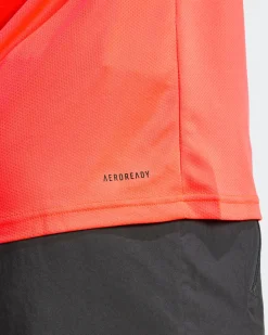ADIDAS - T-SHIRT ARANCIONE FLUO DA  UOMO PER ALLENAMENTO ESSENTIALS TRAINING - JX2724