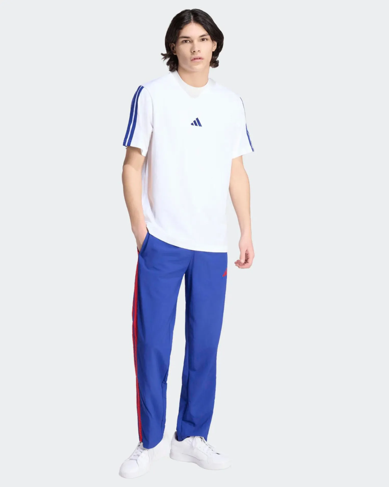 ADIDAS - TSHIRT BIANCA DA UOMO CON 3 BANDE - KE5606