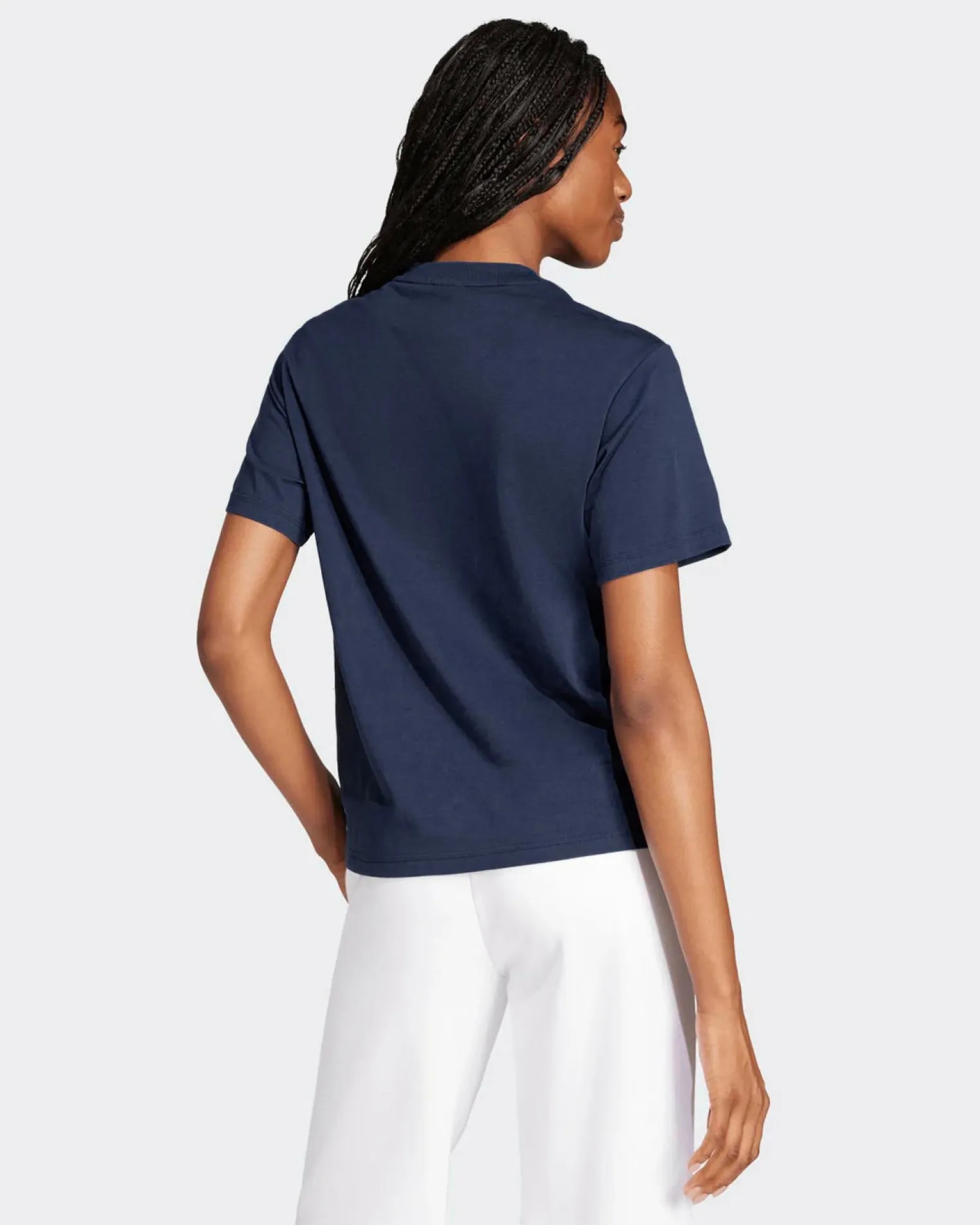 ADIDAS - T-SHIRT BLU DA DONNA ESSENTIAL IN COTONE - JD0843