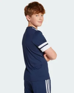 ADIDAS - T-SHIRT DA ALLENAMENTO JUNIOR  BLU E BIANCA SQUA25  - JJ0053