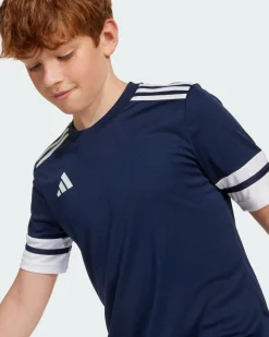 ADIDAS - T-SHIRT DA ALLENAMENTO JUNIOR  BLU E BIANCA SQUA25  - JJ0053