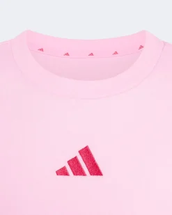 ADIDAS - T-SHIRT JUNIOR ( 7-15 ANNI) 3S TEE 160 ROSA CON DETTAGLI FUXIA, KQ9039