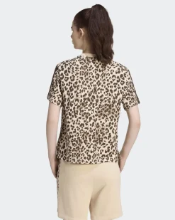 ADIDAS - T-SHIRT MEZZA MANICA AOP SJ TEE LEOPARDATA E BEIGE DA DONNA, KH1549