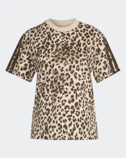 ADIDAS - T-SHIRT MEZZA MANICA AOP SJ TEE LEOPARDATA E BEIGE  DA DONNA, KH1549