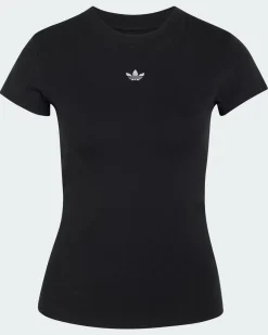 ADIDAS -T-SHIRT MEZZA MANICA ESSENTIAL TEE NERA DA DONNA,  KR9152