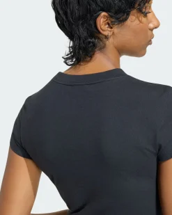 ADIDAS -T-SHIRT MEZZA MANICA ESSENTIAL TEE NERA DA DONNA,  KR9152