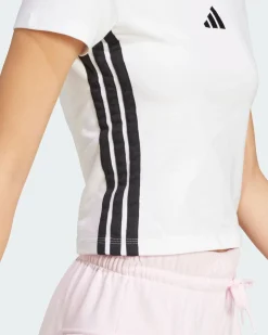 ADIDAS -T-SHIRT MEZZA MANICA  3S SJ BABY BIANCA DA DONNA - JE1239