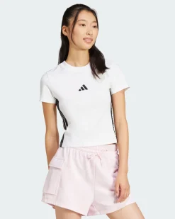 ADIDAS -T-SHIRT MEZZA MANICA  3S SJ BABY BIANCA DA DONNA - JE1239