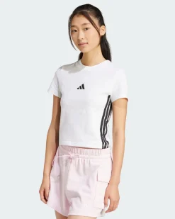 ADIDAS -T-SHIRT MEZZA MANICA  3S SJ BABY BIANCA DA DONNA - JE1239