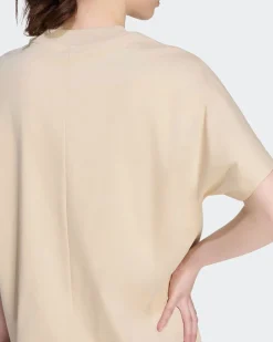 ADIDAS - T-SHIRT MEZZA SOFT LUX LOOSE BEIGE DA DONNA, KF4716